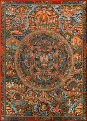 Mandala Buddhist Himalayan Vingtage Art | Thangka painting of Avalokiteshvara